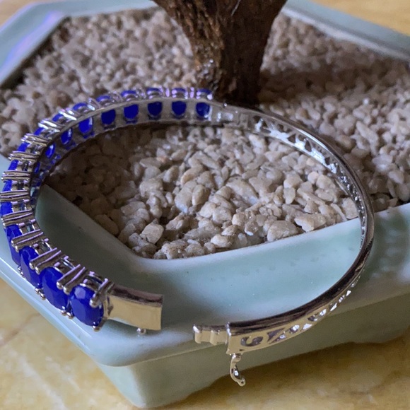 Vintage 925 natural sapphire bracelet - Picture 5 of 6